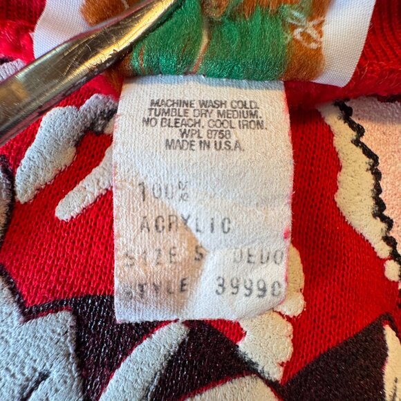 VTG 88 Xmas Sweatshirt Small Cats in Stockings Together For the Holidays 3D Puff - Picture 7 of 7